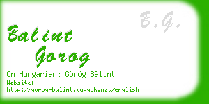 balint gorog business card