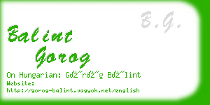 balint gorog business card